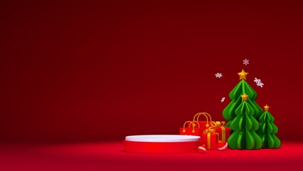 3d Christmas background with ornament 3d render