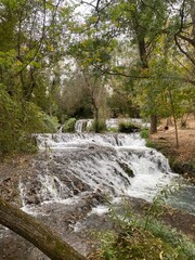 Waterfall at the "Monasterio de Piedra" Natural Park, Zaragoza (Spain). "Monasterio de Piedra" in fall