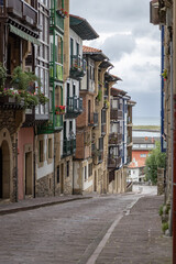 Fototapeta na wymiar Architecture of the streets of the Hondarribia, Spain