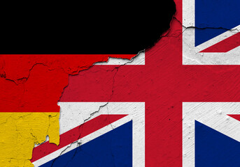 Germany and Great Britain flags. International relations.