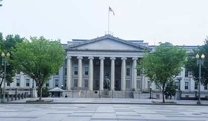 United States Department of the Treasury Building,  Washington DC, United States - obrazy, fototapety, plakaty