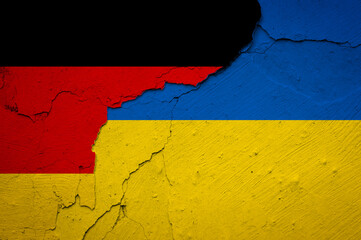 Germany and Ukraine flags. International relations.
