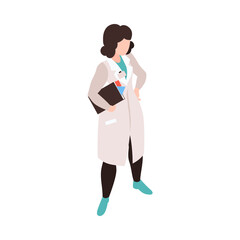 Isometric Female Doctor Composition