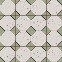 Vector Retro Iconic Old Hong Kong, Taiwan or Asian  Flooring Tiles Seamless Pattern for Products or Wrapping Paper Prints.