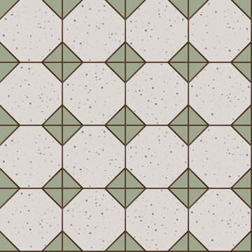 Vector Retro Iconic Old Hong Kong, Taiwan or Asian  Flooring Tiles Seamless Pattern for Products or Wrapping Paper Prints.