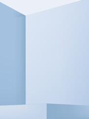 Vector Studio Shot Product Display Background with Pastel Blue Wall under Sunlight for Beauty and Healthcare Products..