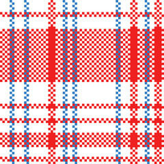 Vector Retro Red White Blue Iconic Old Hong Kong Checker Seamless Pattern for Products or Textile Prints.