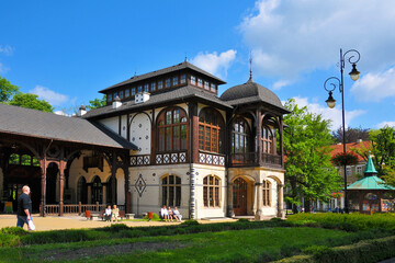 Fototapeta na wymiar Historical spa building in Szczawno Zdroj, Lower Silesian Voivodeship, Poland