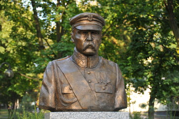 Monument of Marshal's Jozef Pilsudski, Rypin, Kuyavian-Pomeranian Voivodeship, Poland	 - obrazy, fototapety, plakaty