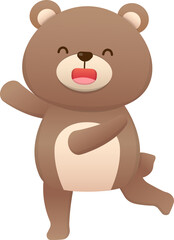 Cute and happy baby bear character mascot, vector cartoon style