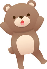 Cute and happy baby bear character mascot, vector cartoon style