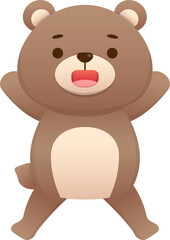 Cute and happy baby bear character mascot, vector cartoon style
