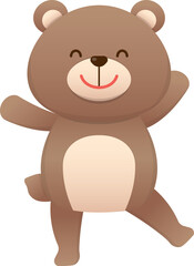 Cute and happy baby bear character mascot, vector cartoon style