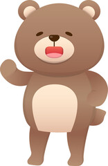 Cute and happy baby bear character mascot, vector cartoon style