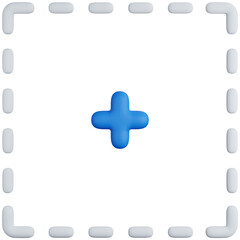 3d rendering circle plus image isolated