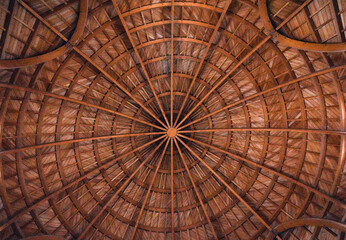 wooden dome shoot from bottom
