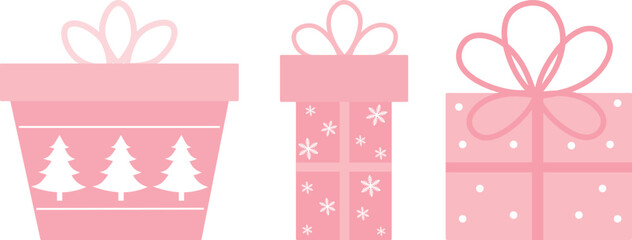 Set Christmas Gift Boxes vector illustration