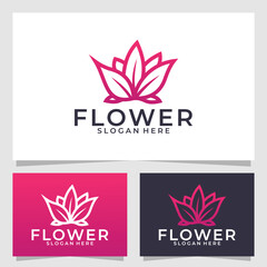 flower logo vector design template