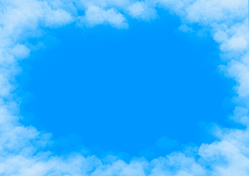Fond de jour ensoleill&eacute;, ciel bleu avec des cumulus blancs, fond naturel d'&eacute;t&eacute; ou de printemps avec un temps chaud parfait, illustration vectorielle.