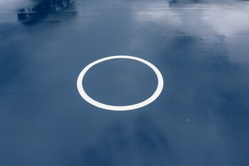centre circle on wet netball court