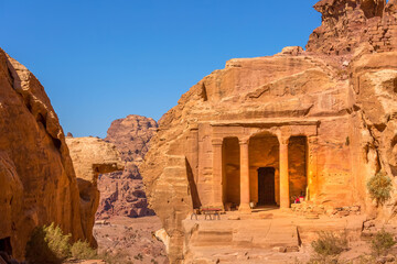 Petra, Jordan, Garden Temple on Wadi Farasah trail to High Place of Sacrifice