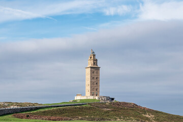 Fototapeta na wymiar Hercules Tower, A Coruna, Galicia, Spain