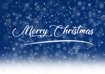 Blue christmas background with Merry Christmas