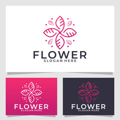 flower logo vector design template