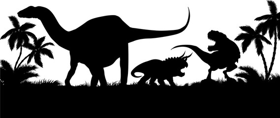Dinosaur Silhouette Background Landscape Scene © Christos Georghiou