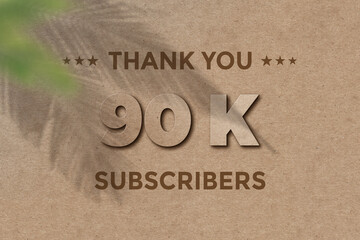 90 K  subscribers celebration greeting banner with Card Board Design