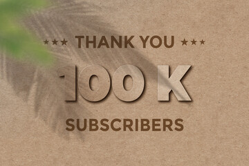100 K subscribers celebration greeting banner with Card Board Design