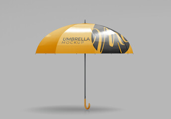 Front View Open Umbrella Isolated Mockup