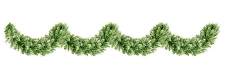 christmas tree branches isolated on white