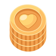 A scalable 2d icon of donate money 