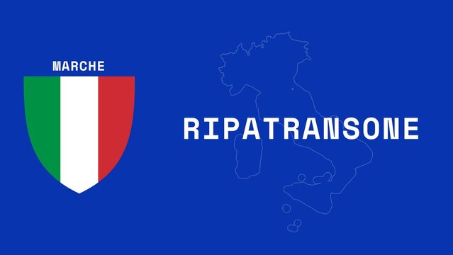 Ripatransone: Illustration mit dem Ortsnamen der italienischen Stadt Ripatransone in der Region Marche