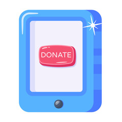 A 2d icon of mobile donation 