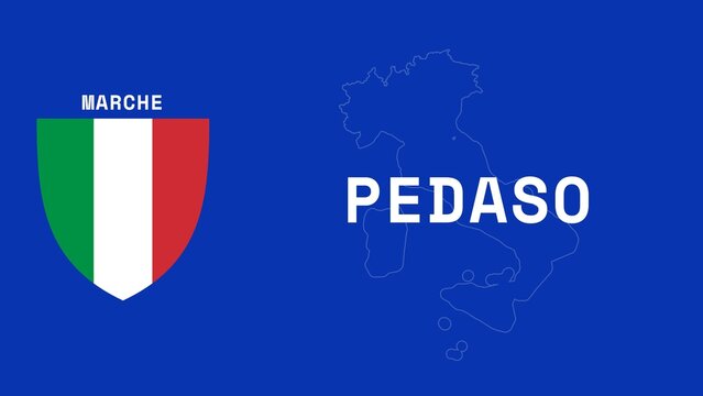 Pedaso: Illustration mit dem Ortsnamen der italienischen Stadt Pedaso in der Region Marche