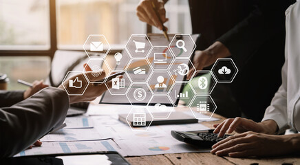 Business team meeting present.professional investor working with new startup project.