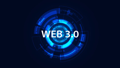 Abstract Technology Circle Digital Futuristic Concept Web 3.0 Semantic Web and Artificial Intelligence Accessing network services personal information Working on a network Decentralized and Blockchain