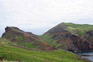 The cliff, reef and sea