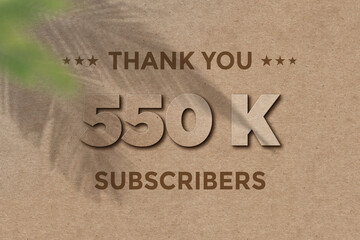 550 K  subscribers celebration greeting banner with Card Board Design