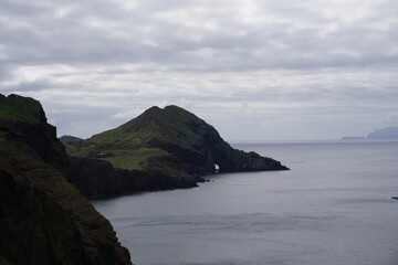 The cliff, reef and sea