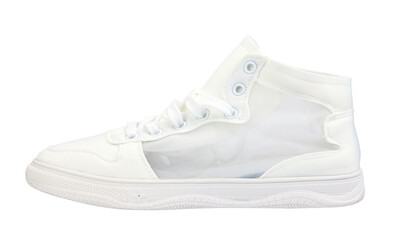White sneaker isolated on white background.