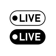 live streaming icon, broadcasting, online stream button, profile live  on white background for banner logo website design