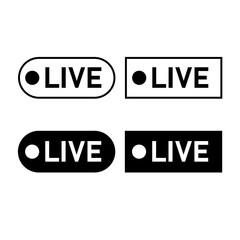 live streaming icon, broadcasting, online stream button, profile live  on white background for banner logo website design