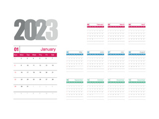 Calendar 2023 corporate design planner template