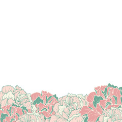 Beautiful plants and flowers illustration in colorful line art style, floral illustration, pattern, fabric printing