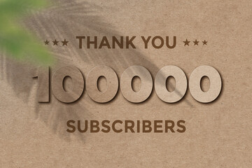 100000 subscribers celebration greeting banner with Card Board Design
