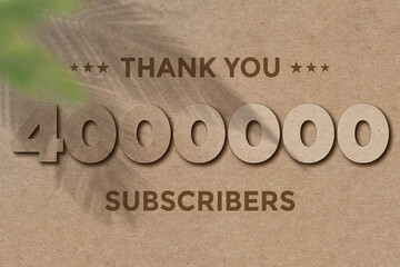 4000000 subscribers celebration greeting banner with Card Board Design