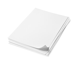 Stack of paper sheets on white background